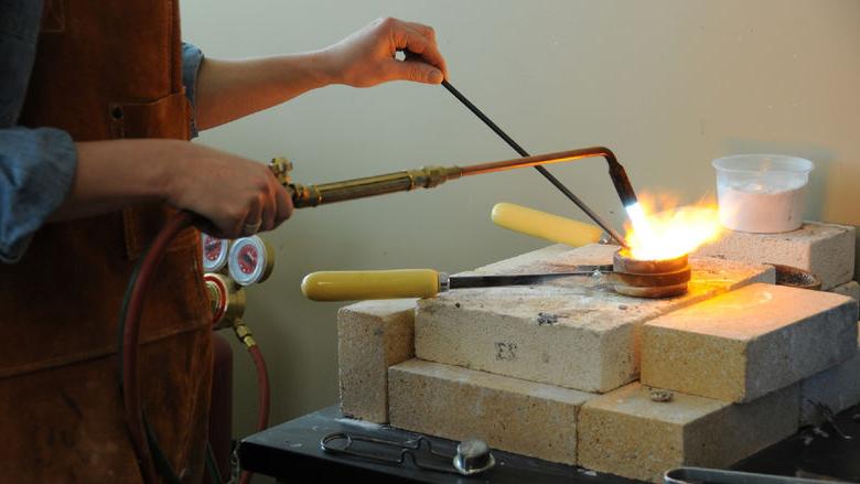 Student works with metals 